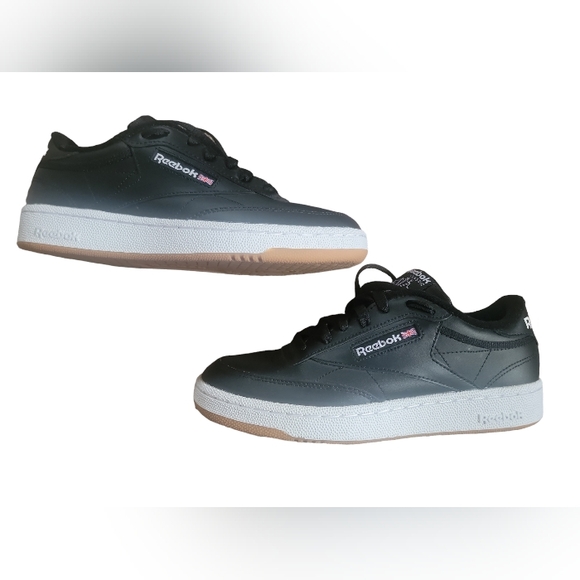 REEBOK Classic CLUB C 85 TRAINERS BLACK/WHITE Size 7.5 - Picture 2 of 5